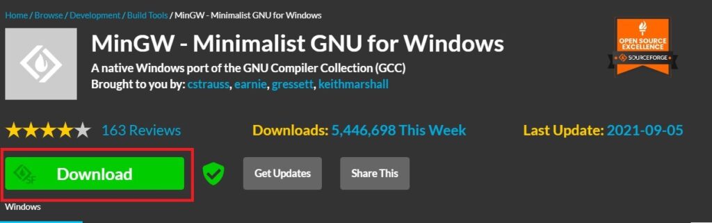 Install MinGW on Windows: Step 1