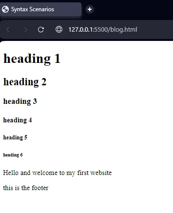 footer html tags