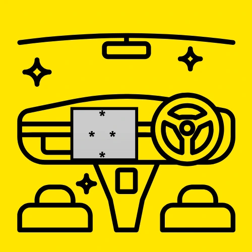 Car's Dashboard with Starburst Pattern