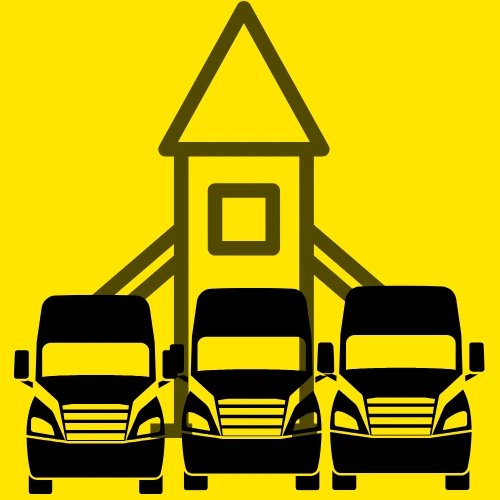 Warehouse with Three Trucks