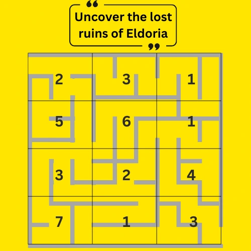 A maze puzzle labeled with numbers