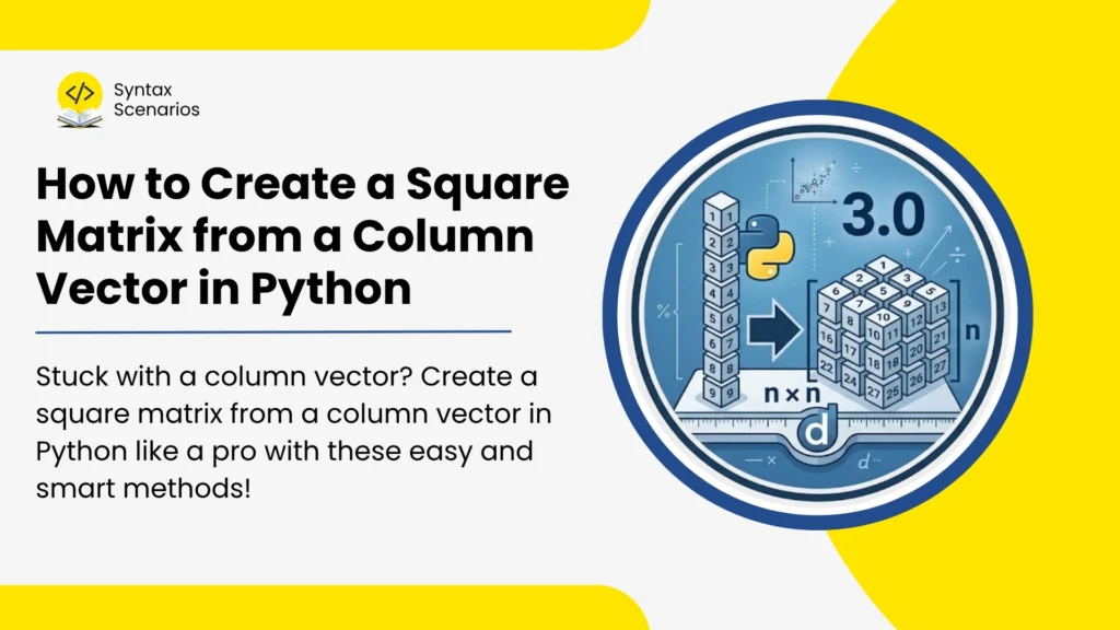 How to Create a Square Matrix from a Column Vector in Python