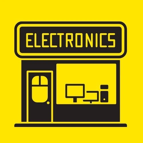 An electronics store that displays electronic items.