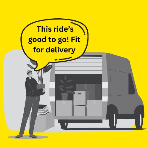 A delivery van packed with boxes.