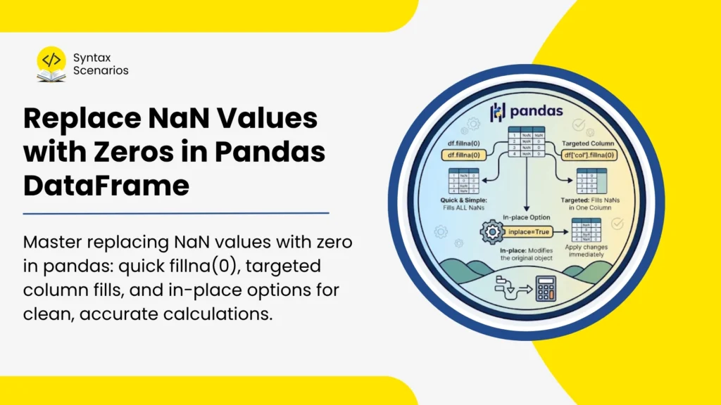 Replace NaN Values with Zeros in Pandas DataFrame