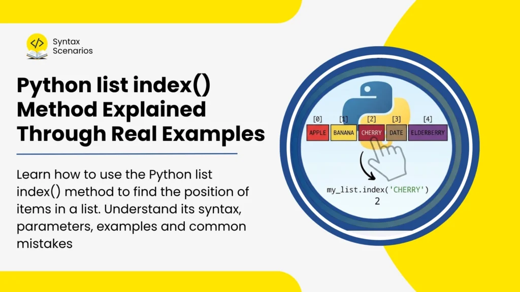 Python list index() Method Explained Through Real Examples